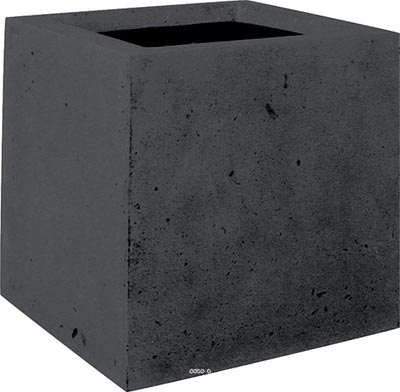 Bac en Polystone Roma Ext. Cube L 18x 18 x H 18 cm Noir