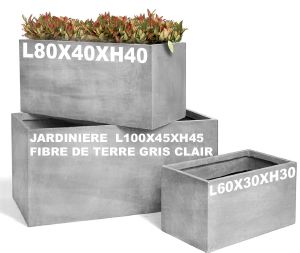 Jardinieres Fibre de terre exterieur Gris clair terrasse jardin 