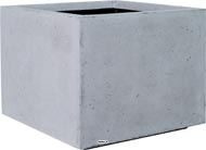 Bac en Polystone Nice Ext. Colonne carree L 40x 40 x H 30 cm Gris ciment