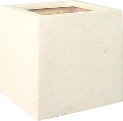 Bac en Polystone Roma Ext. Cube L 18x 18 x H 18 cm Creme