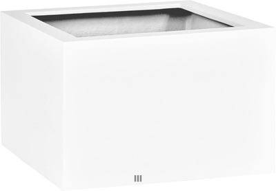 Bac fibres de verre et plastique renforcé Ext/Int carré 100 cm 100 cm H 60 cm blanc mat