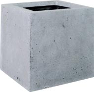 Bac en Polystone Roma Ext. Cube L 18x 18 x H 18 cm Gris ciment