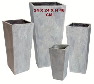 Bac Tulipe droit  Fibre de terre, Gris Foncé   exterieur, resistant au gel, 